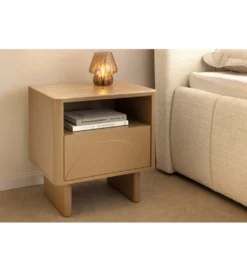 Stolik nocny SAVOY 50 cm kolor trawertynu*Invicta Interior