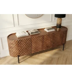 Stolik pod TV ADLON 160 cm drewno mango wzór 3D*Invicta Interior Discount