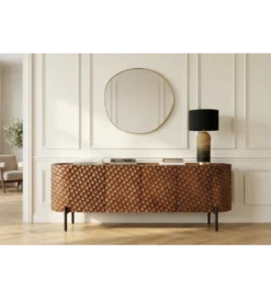 Stolik pod TV ADLON 160 cm drewno mango wzór 3D*Invicta Interior Discount