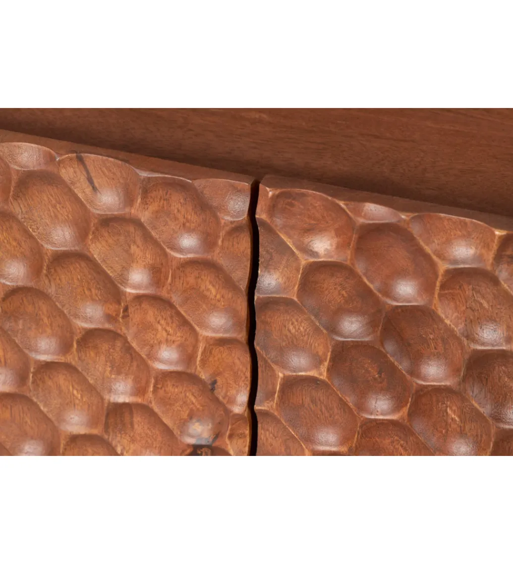Stolik pod TV ADLON 160 cm drewno mango wzór 3D*Invicta Interior Discount