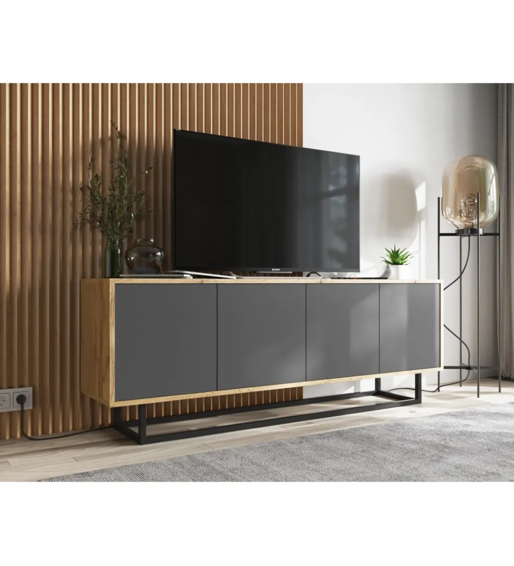 Stolik pod Tv Apollo B 150 cm antracytowy*Polski Design ML New