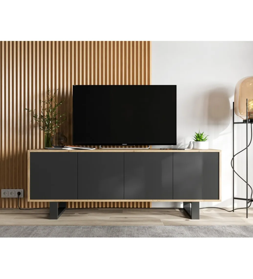 Stolik pod Tv Apollo B II 150 cm czarny*Polski Design ML Hot