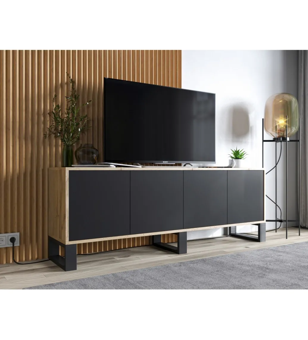 Stolik pod Tv Apollo B III 150 cm czarny*Polski Design ML