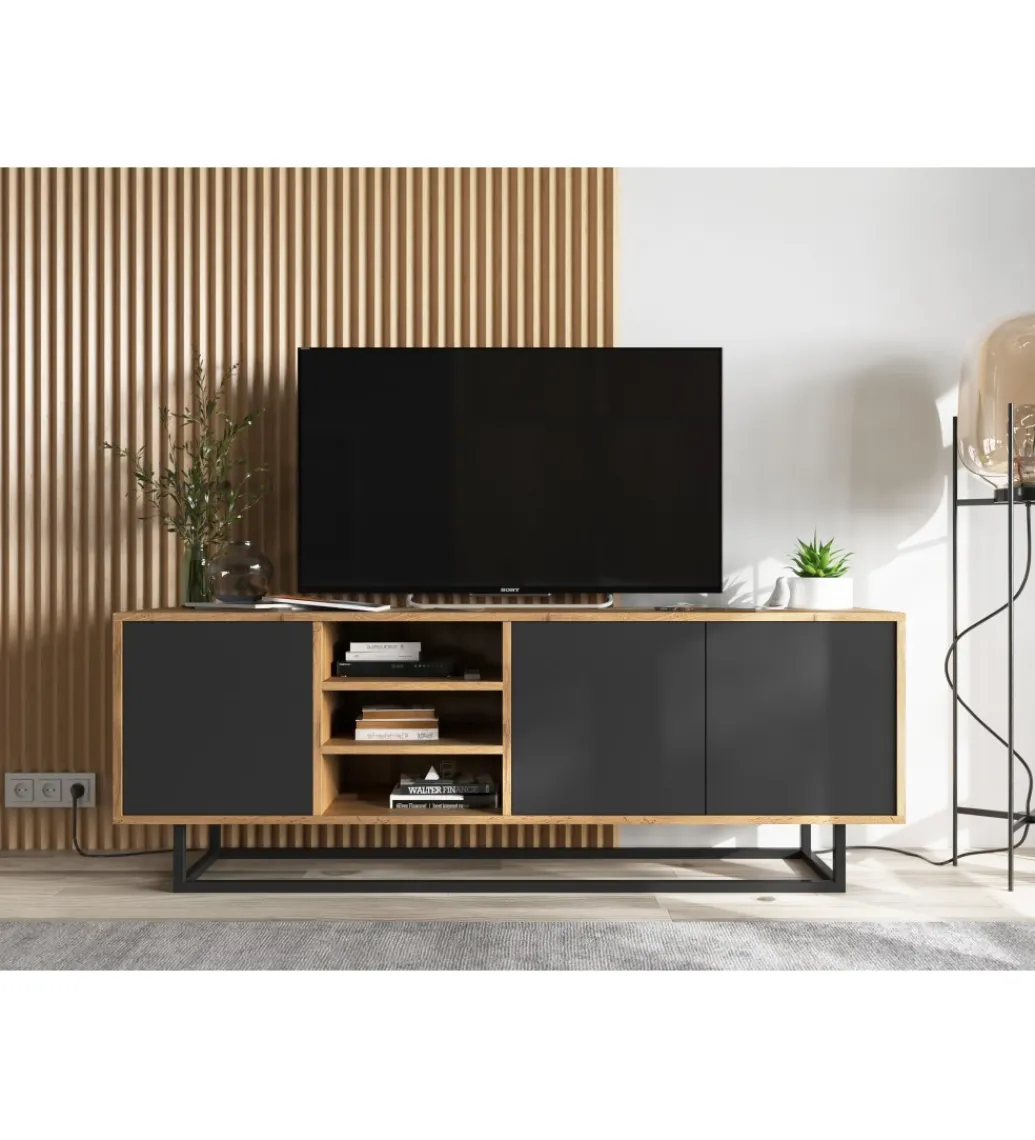 Stolik pod Tv Apollo 150 cm czarny*Polski Design ML Best