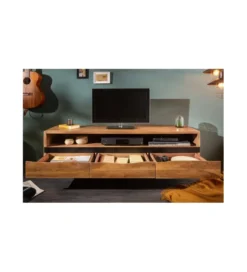 Stolik pod TV ARKTYKA Mammut 160 cm drewno akacja honey*Invicta Interior - przedsprzedaż Outlet
