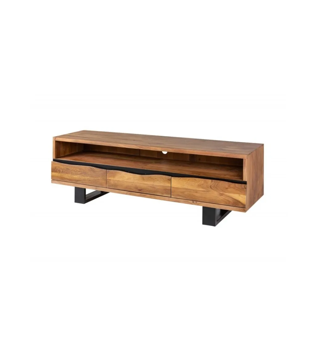 Stolik pod TV ARKTYKA Mammut 160 cm drewno akacja honey*Invicta Interior - przedsprzedaż Outlet