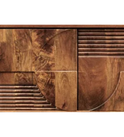 Stolik pod TV ART DECO 200 cm drewno mango brązowy*Invicta Interior - przedsprzedaż Clearance
