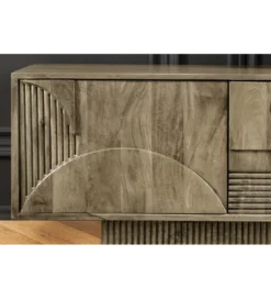 Stolik pod TV ART DECO 200 cm drewno mango szary*Invicta Interior Best