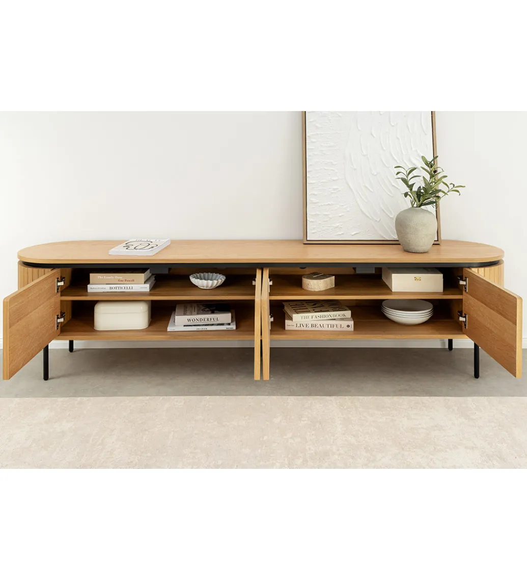 Stolik pod TV ATELIER 200 cm kolor naturalnego dębu*Invicta Interior Discount