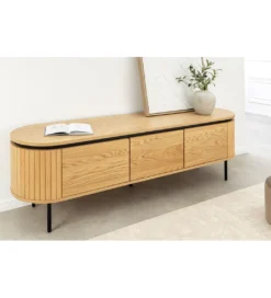 Stolik pod TV ATELIER 160 cm kolor naturalnego dębu*Invicta Interior - przedsprzedaż Hot