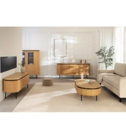 Stolik pod TV ATELIER 160 cm kolor naturalnego dębu*Invicta Interior - przedsprzedaż Hot