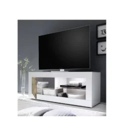 Stolik Pod TV BASIC 140 Cm Biały z dodatkiem koloru klon pero*MCA Linia Włoska Outlet