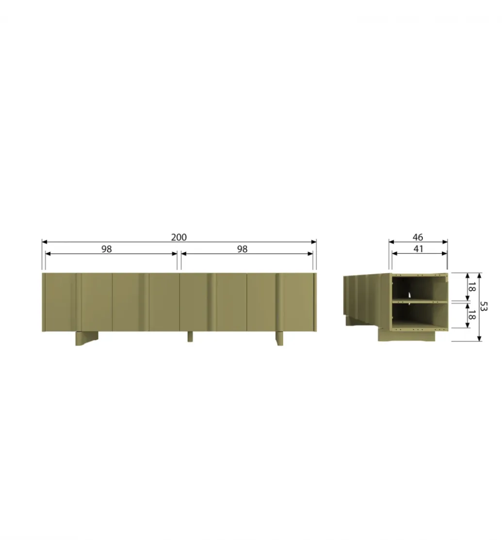 Stolik pod TV BASU 200 cm drewno sosny moss*WOOOD Hot