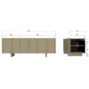 Stolik pod TV BASU 152 cm drewno sosny moss*WOOOD
