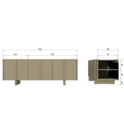 Stolik pod TV BASU 152 cm drewno sosny moss*WOOOD