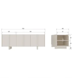 Stolik pod TV BASU 152 cm drewno sosny dust*WOOOD Outlet