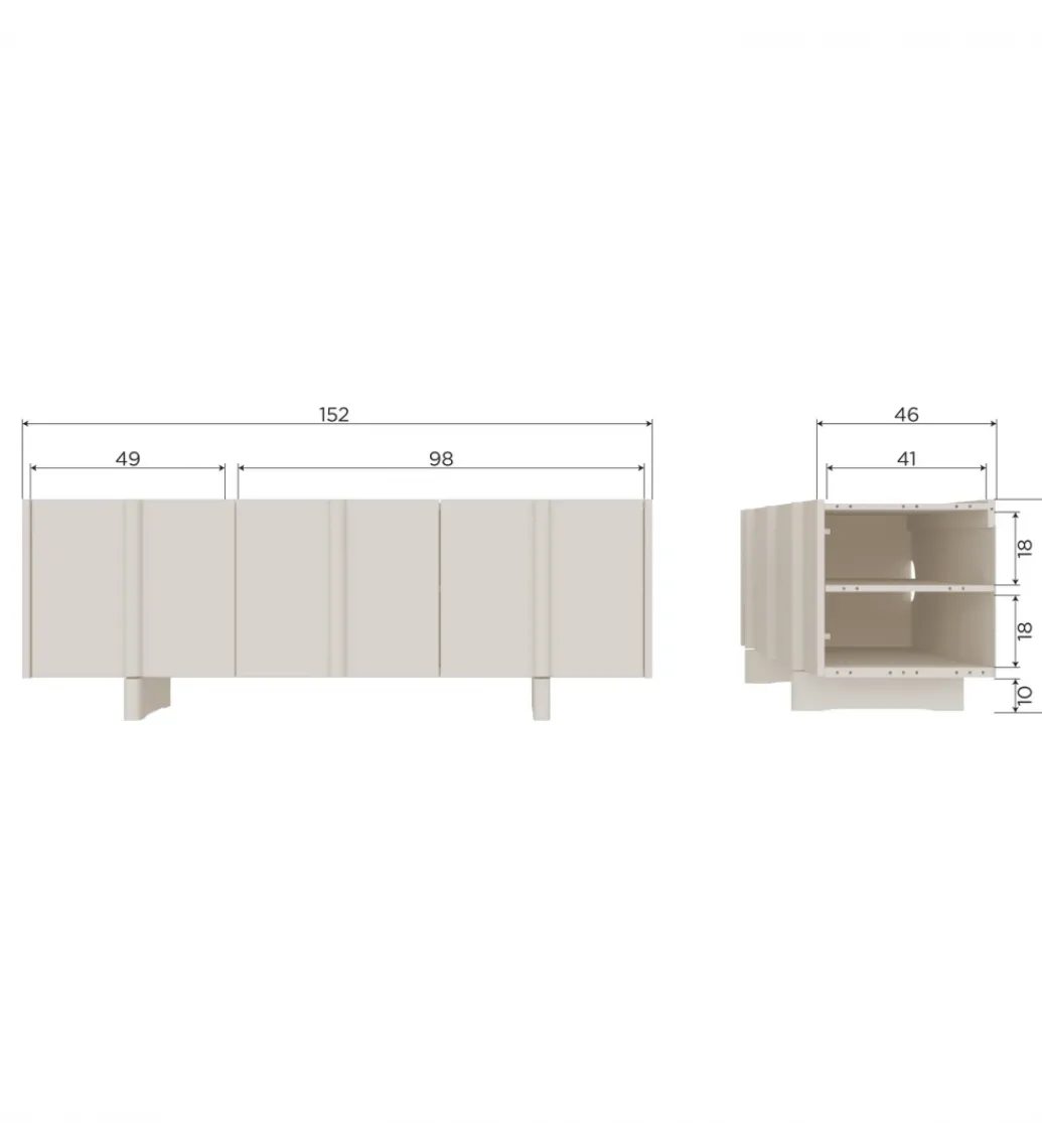Stolik pod TV BASU 152 cm drewno sosny dust*WOOOD Outlet