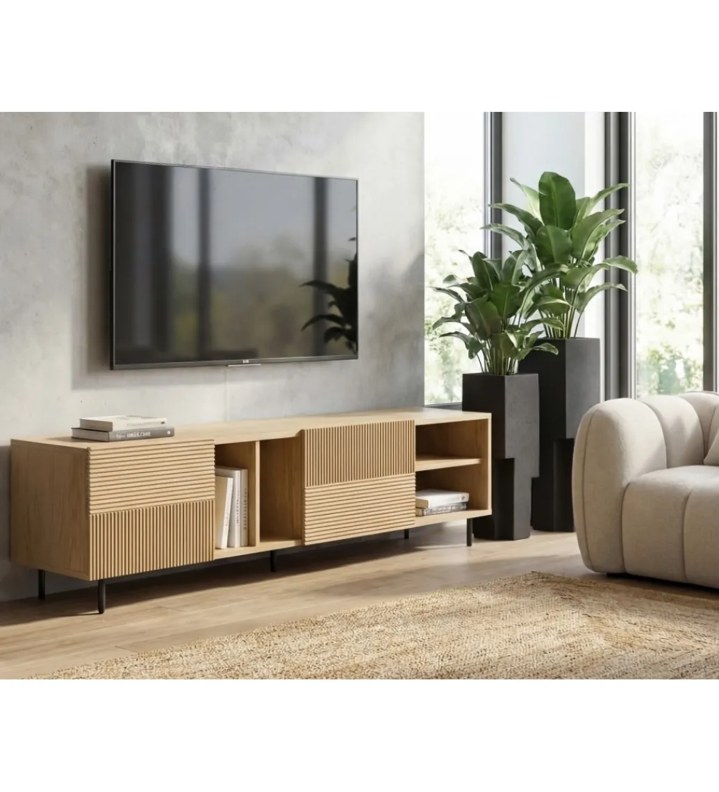 Stolik pod TV BESTER 180 cm naturalny*Imeri Outlet
