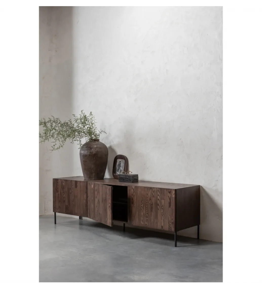 Stolik pod TV BONO 180 cm drewno jesion ciemny brązowy*WOOOD Discount