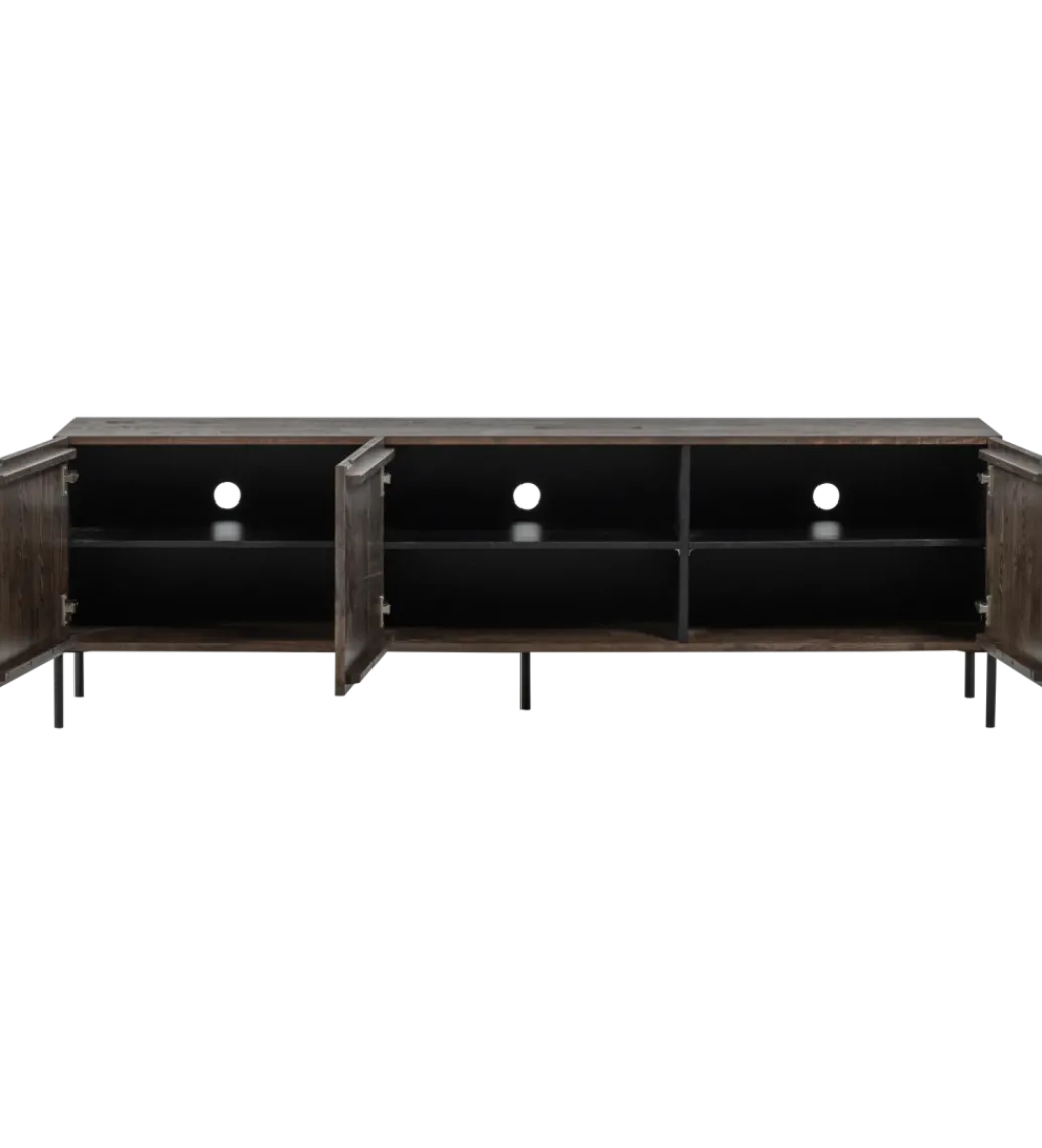 Stolik pod TV BONO 180 cm drewno jesion ciemny brązowy*WOOOD Discount