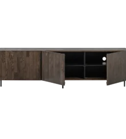 Stolik pod TV BONO 180 cm drewno jesion ciemny brązowy*WOOOD Discount