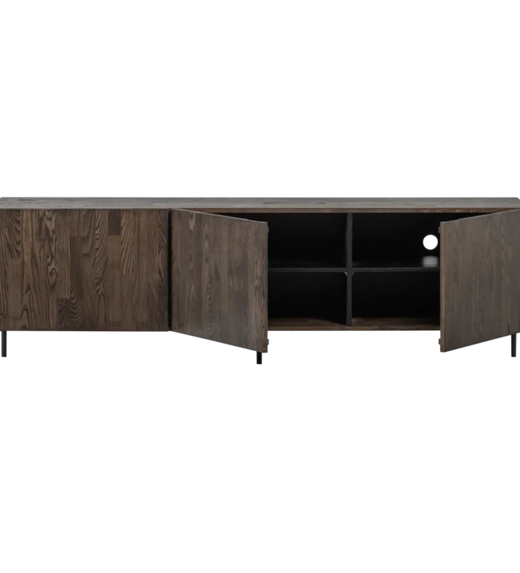 Stolik pod TV BONO 180 cm drewno jesion ciemny brązowy*WOOOD Discount