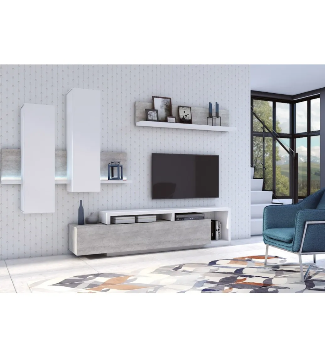 Stolik pod TV BOTA 219 cm w optyce betonu*Helvetia New