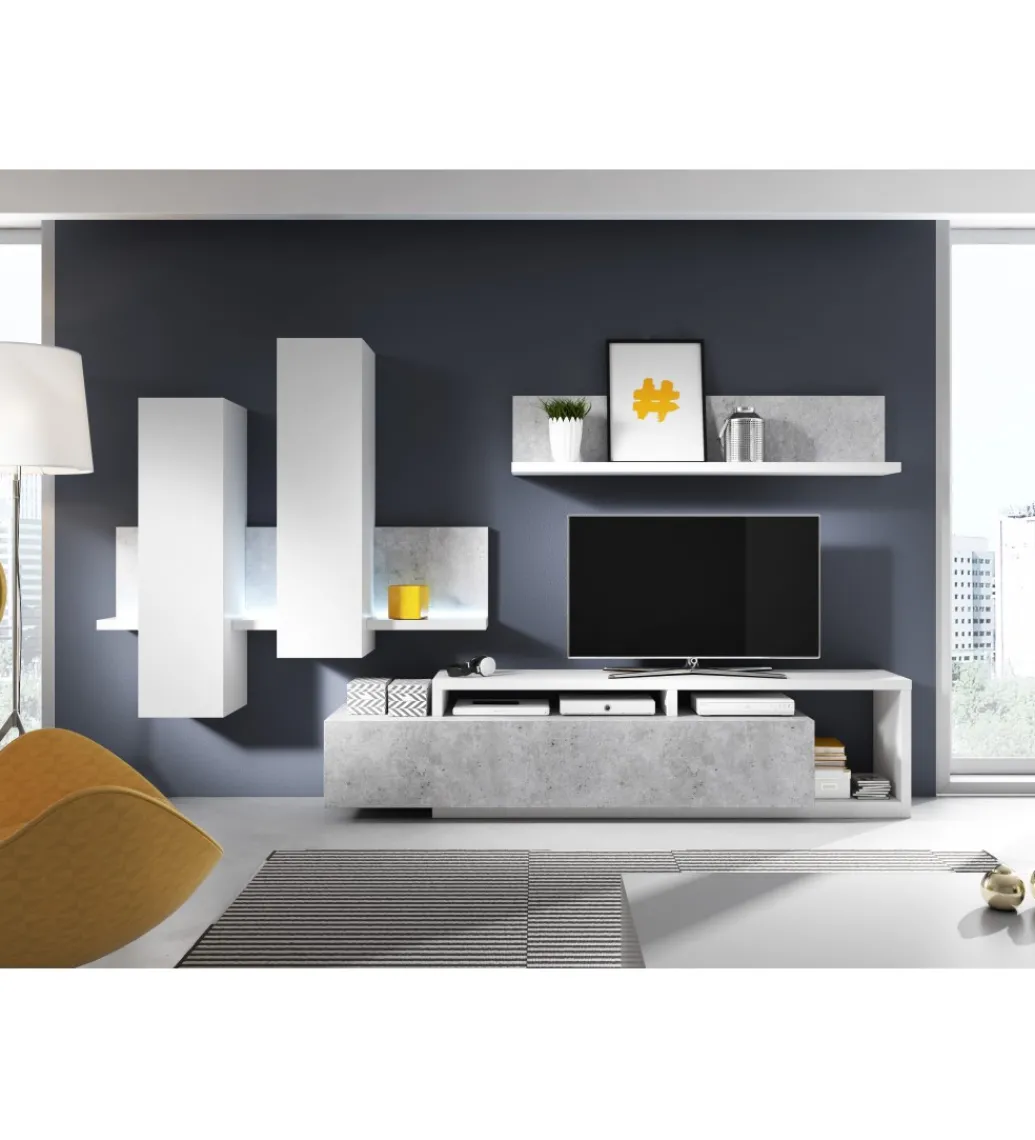 Stolik pod TV BOTA 219 cm w optyce betonu*Helvetia New