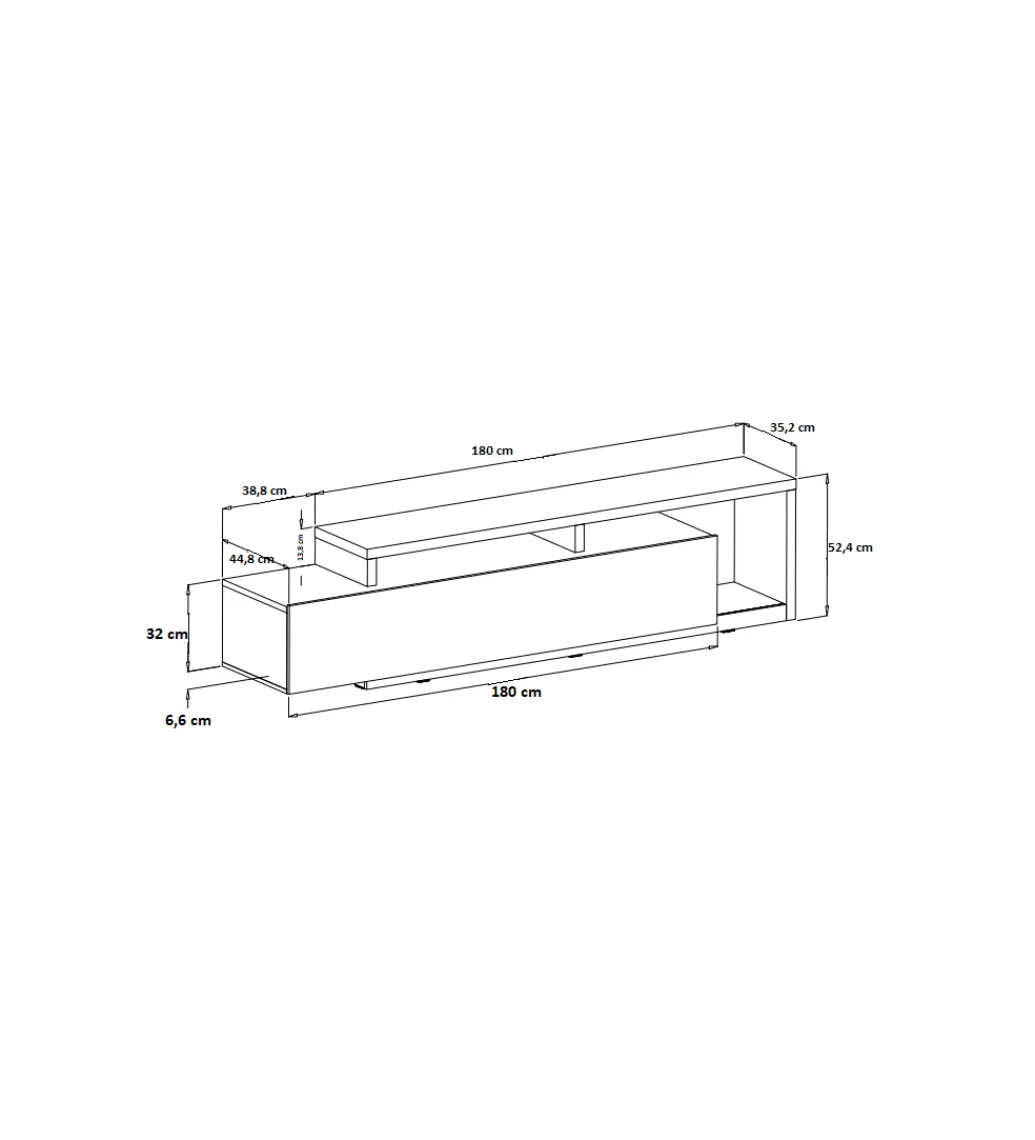 Stolik pod TV BOTA 219 cm w optyce betonu*Helvetia New