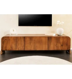 Stolik pod TV BRASIL 160 cm drewno mango brązowy*Invicta Interior