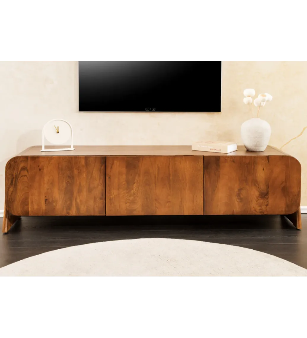 Stolik pod TV BRASIL 160 cm drewno mango brązowy*Invicta Interior
