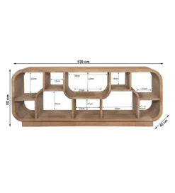 Stolik pod TV BRIX MORGAN 130 cm drewno mango naturalna*LF-Design Outlet