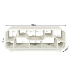 Stolik pod TV BRIX MORGAN 130 cm drewno mango biała*LF-Design Outlet