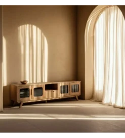 Stolik pod TV BURNIE drewno mango*Zona-Design Best