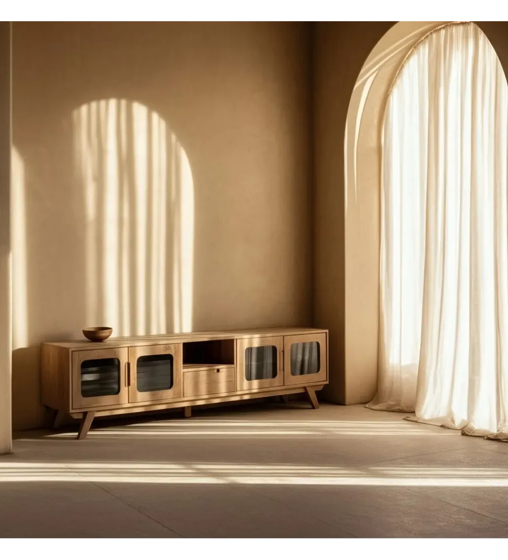 Stolik pod TV BURNIE drewno mango*Zona-Design Best