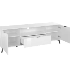 Stolik pod TV CASABLANCA 180 cm biały Z Dodatkiem Klon Pero*MCA Linia Włoska New