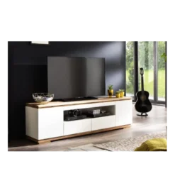 Stolik pod TV CHIARO 200 cm biało kremowa*MCA Clearance