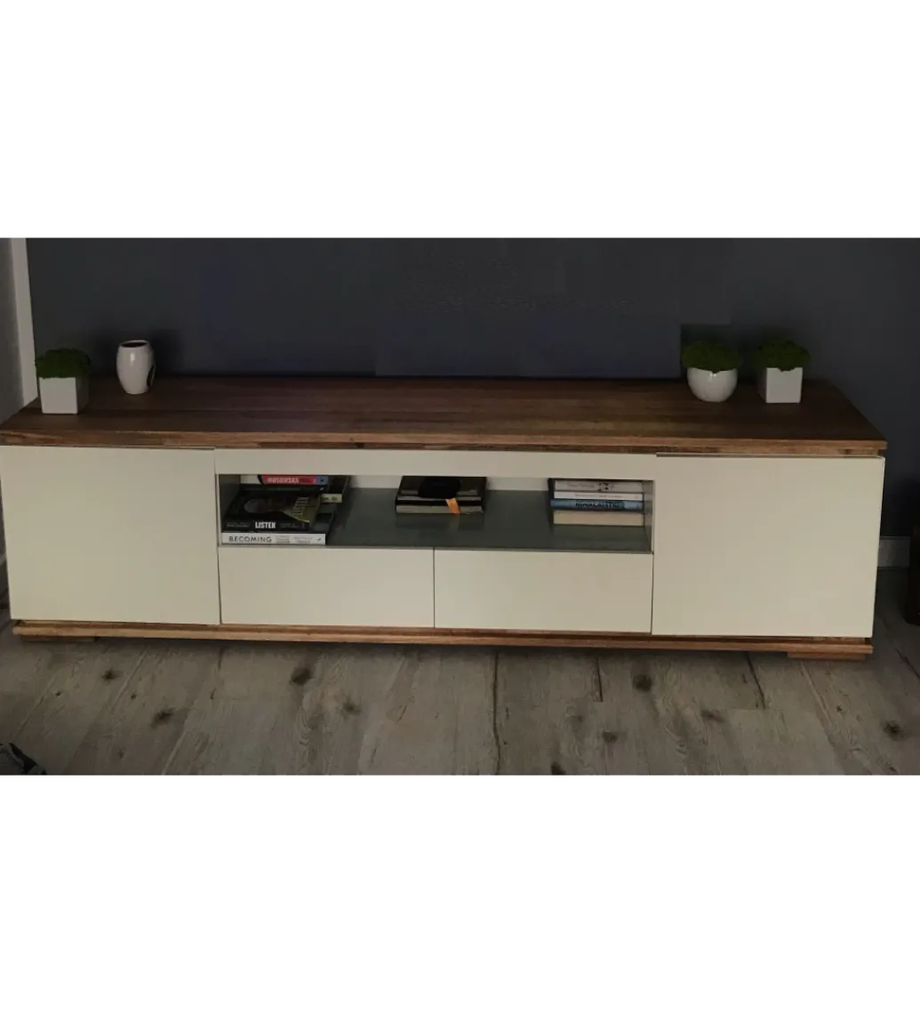Stolik pod TV CHIARO 200 cm biało kremowa*MCA Clearance