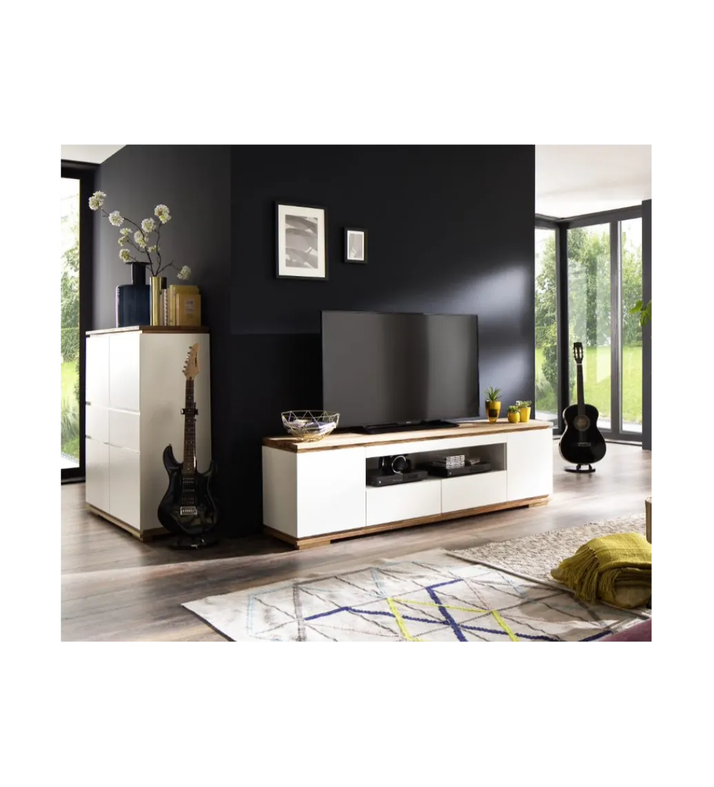 Stolik pod TV CHIARO 200 cm biało kremowa*MCA Clearance
