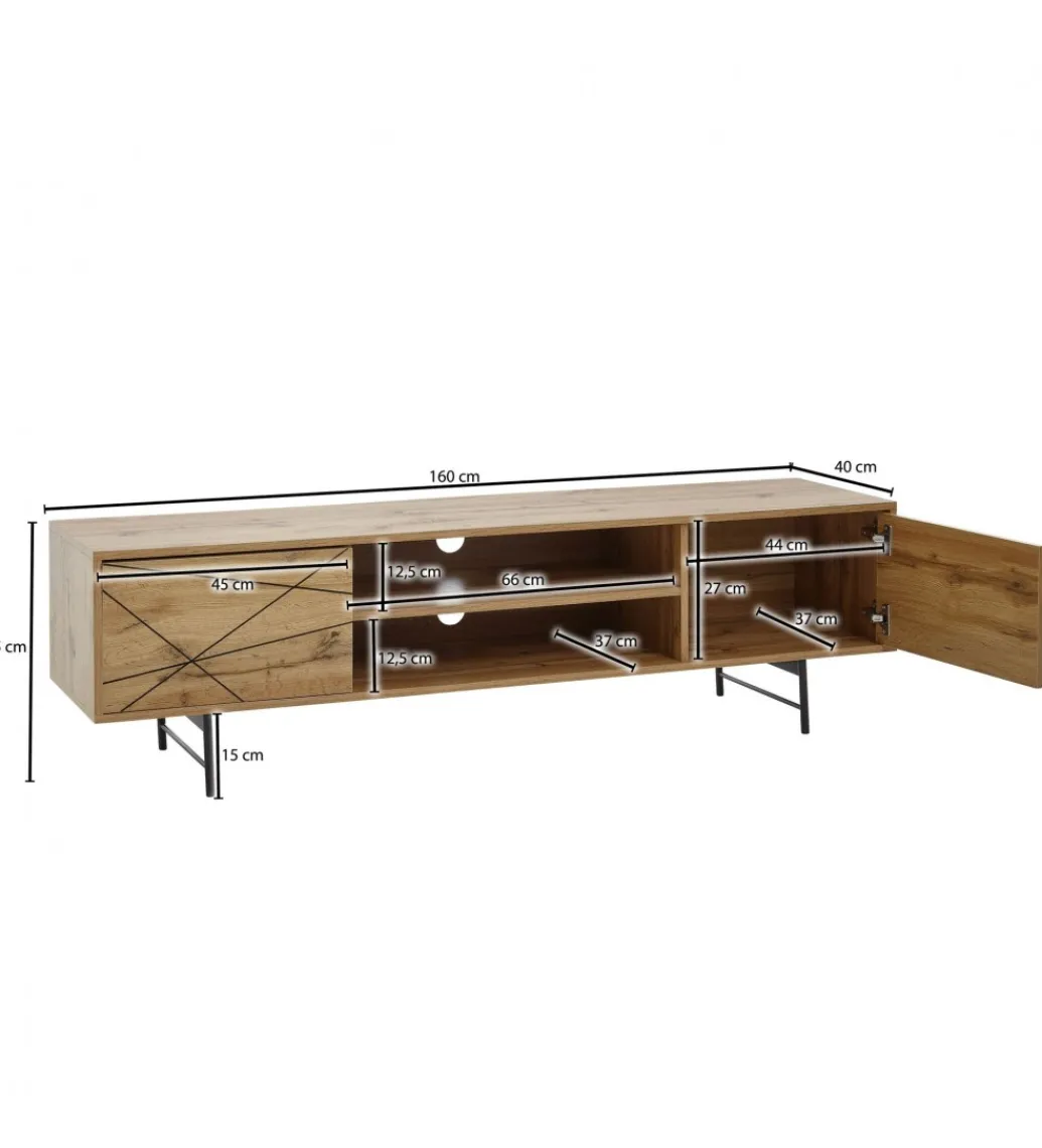 Stolik pod TV COMBRE 160 cm w kolorze dąb*WOHNLING, GERMANY Clearance