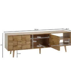 Stolik pod TV CREMONA 160 cm w kolorze dąb*WOHNLING, GERMANY Best