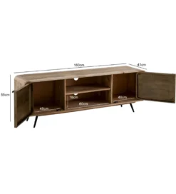Stolik pod TV CYNTIA 160 cm drewno mango*WOHNLING, GERMANY Discount