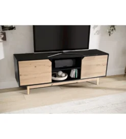 Stolik pod TV CYRUS 150 cm czarny*WOHNLING, GERMANY Clearance