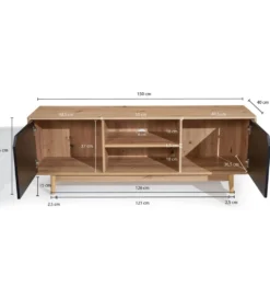 Stolik pod TV CYRUS 150 cm w optyce dębu*WOHNLING, GERMANY