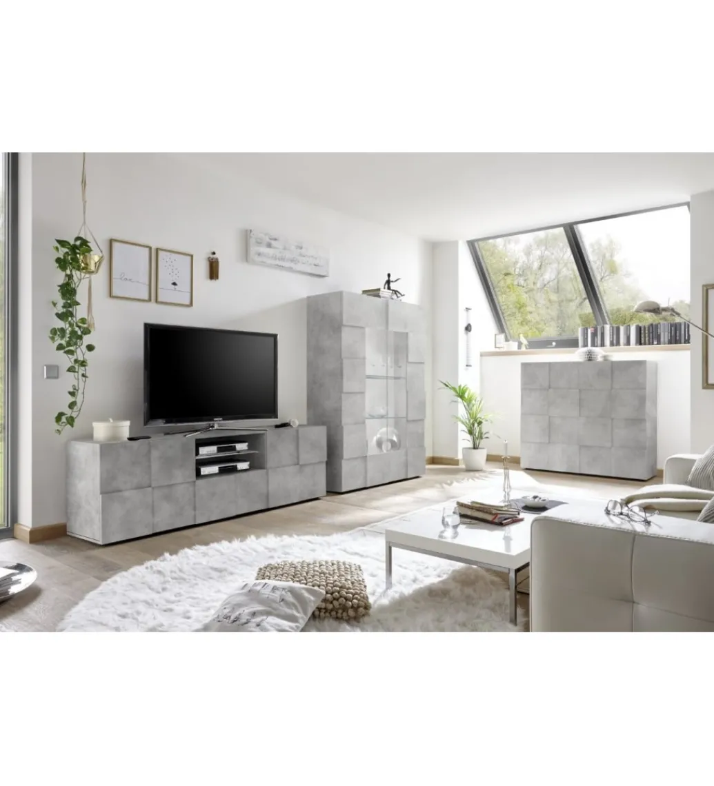 Stolik pod TV DAMA 181 cm w optyce betonu*MCA Linia Włoska Best