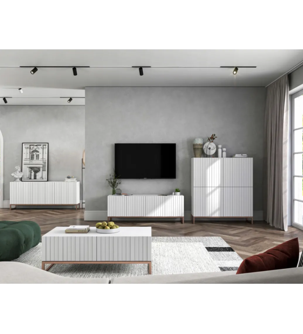 Stolik pod Tv ELPIS 150 cm biały*Polski Design ML Sale