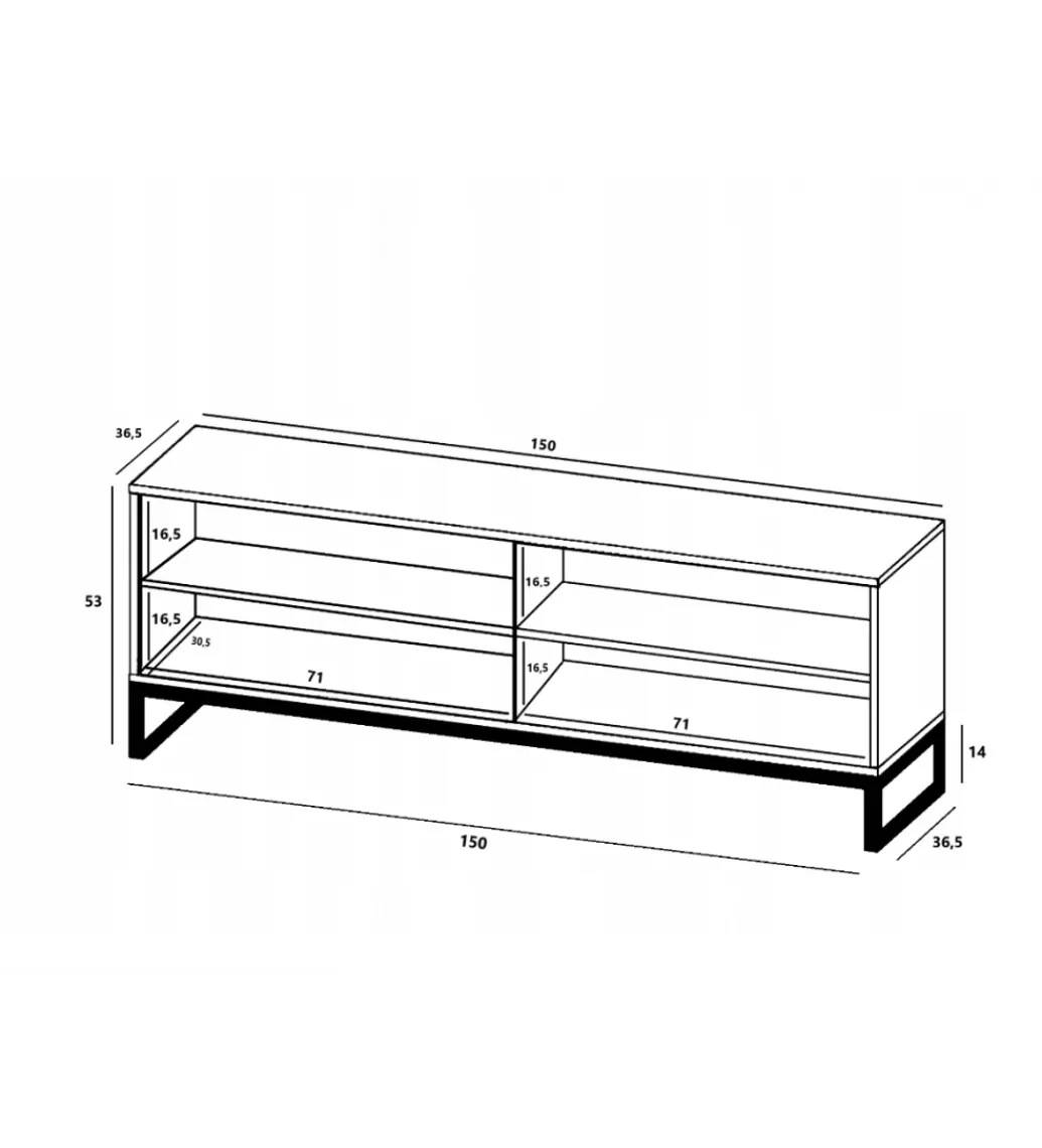 Stolik pod Tv ELPIS 150 cm czarny*Polski Design ML Best
