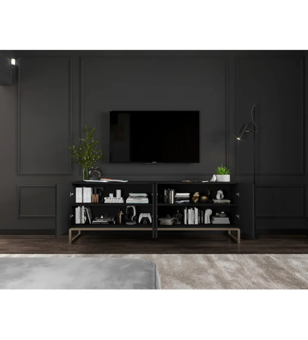 Stolik pod Tv ELPIS 150 cm czarny*Polski Design ML Best