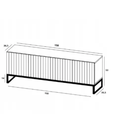 Stolik pod Tv ELPIS 150 cm czarny*Polski Design ML Best