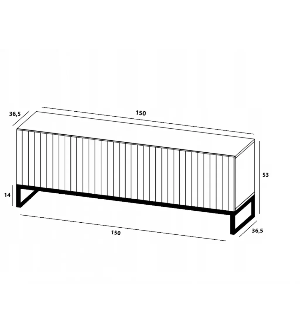 Stolik pod Tv ELPIS 150 cm czarny*Polski Design ML Best